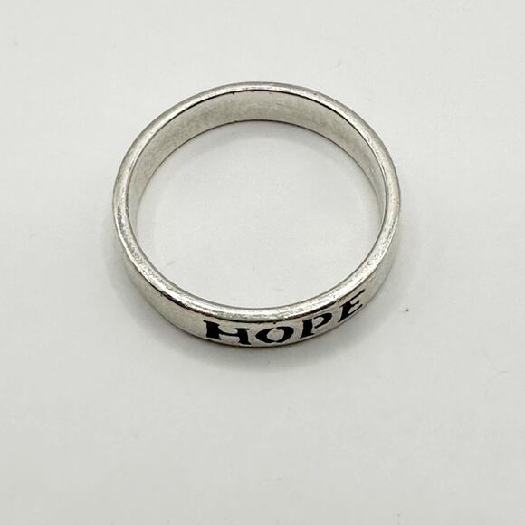 HOPE Sterling Silver 925 Ring Marked Inspirational Casual Pinkie Size 5.75 - Picture 6 of 8